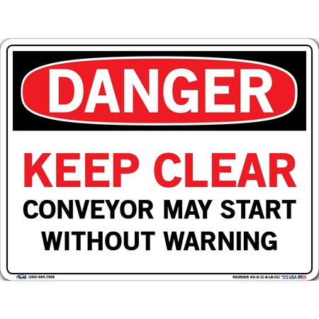 Vestil Vinyl Label Sign, 9-1/2" Height, 12-1/2" Width, Vinyl Label, Rectangle, English SI-D-11-B-LB-011
